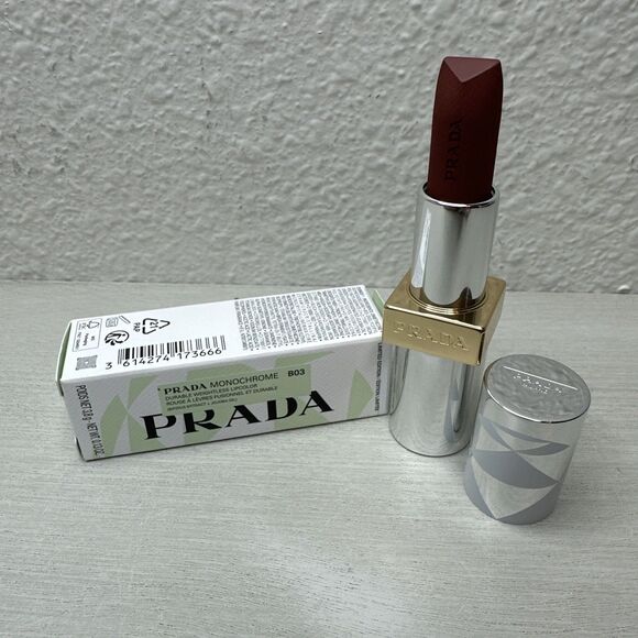 Prada Monochrome Hyper Matte B03 Mahogany Refillable Lipstick - Picture 1 of 3